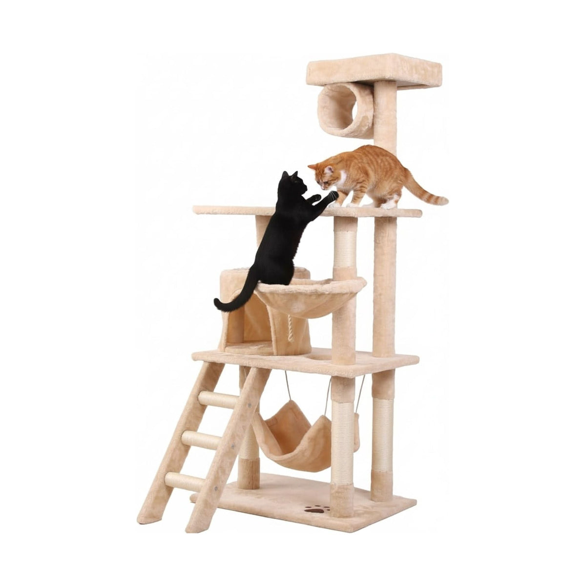 141cm Cat Tree Tower for Indoor Cats with Hammock and Condo
