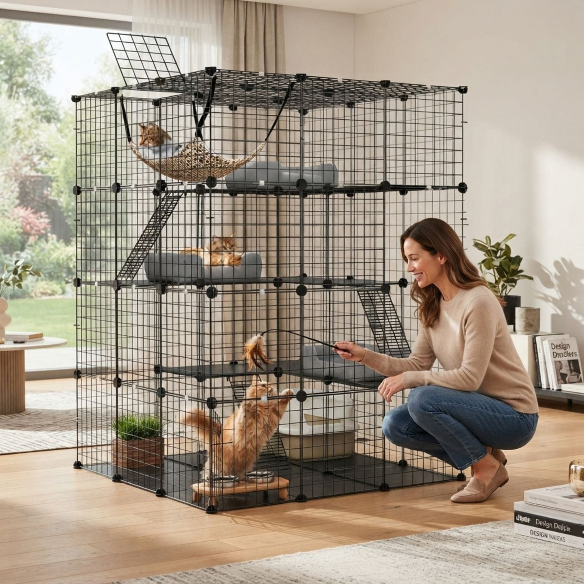 4-Tier Deluxe Cat Playpen & Enclosure