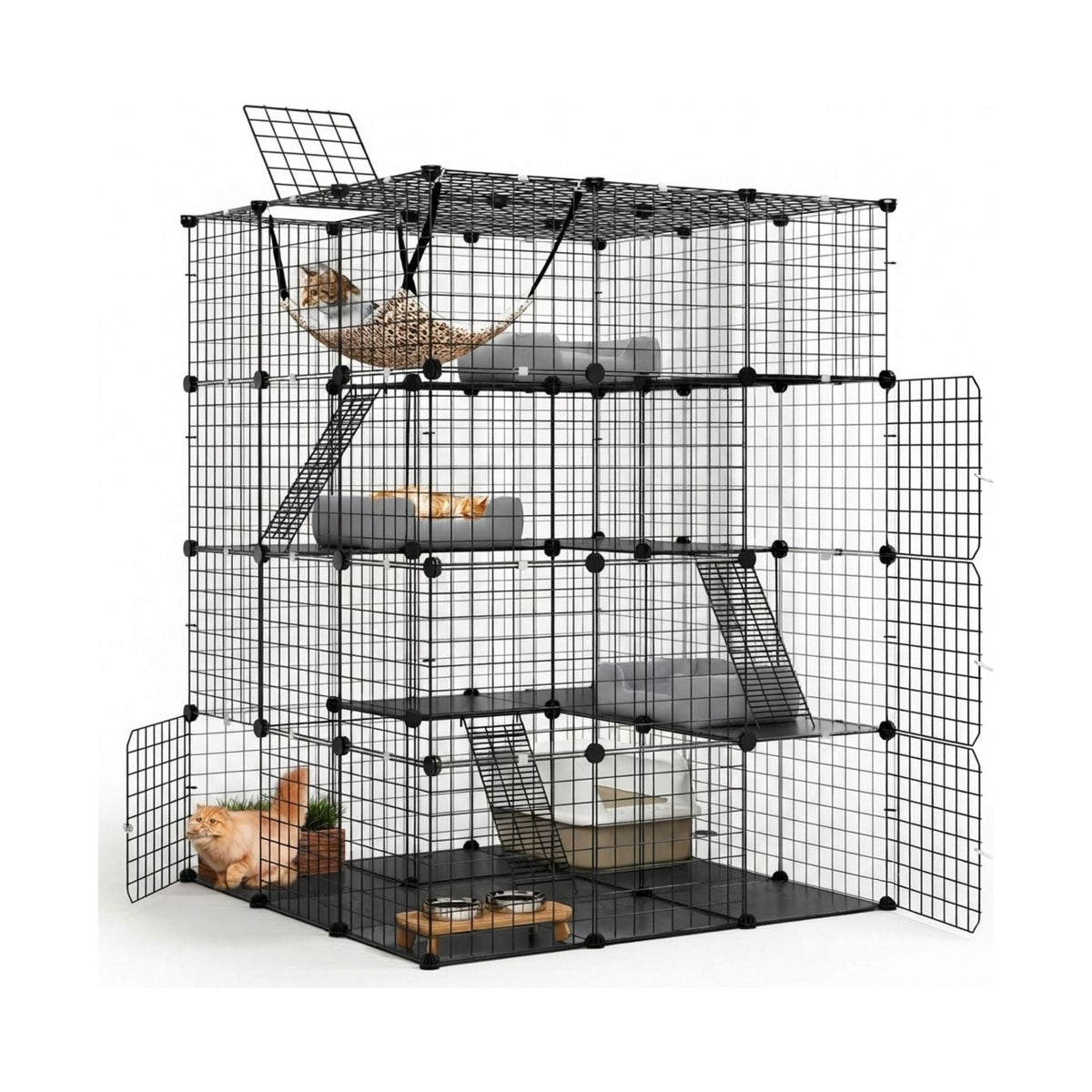 4-Tier Deluxe Cat Playpen & Enclosure