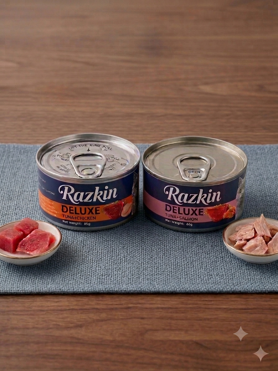 Razkin Tuna & Chicken (85g X 12 cans) Razkin Tuna & Salmon (85g X 12 cans)