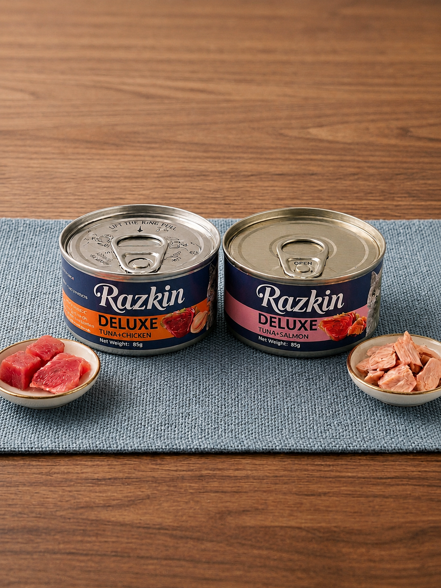 RAZKIN Tuna & Chicken / Tuna & Salmon (Halal - 85g X 24 cans)