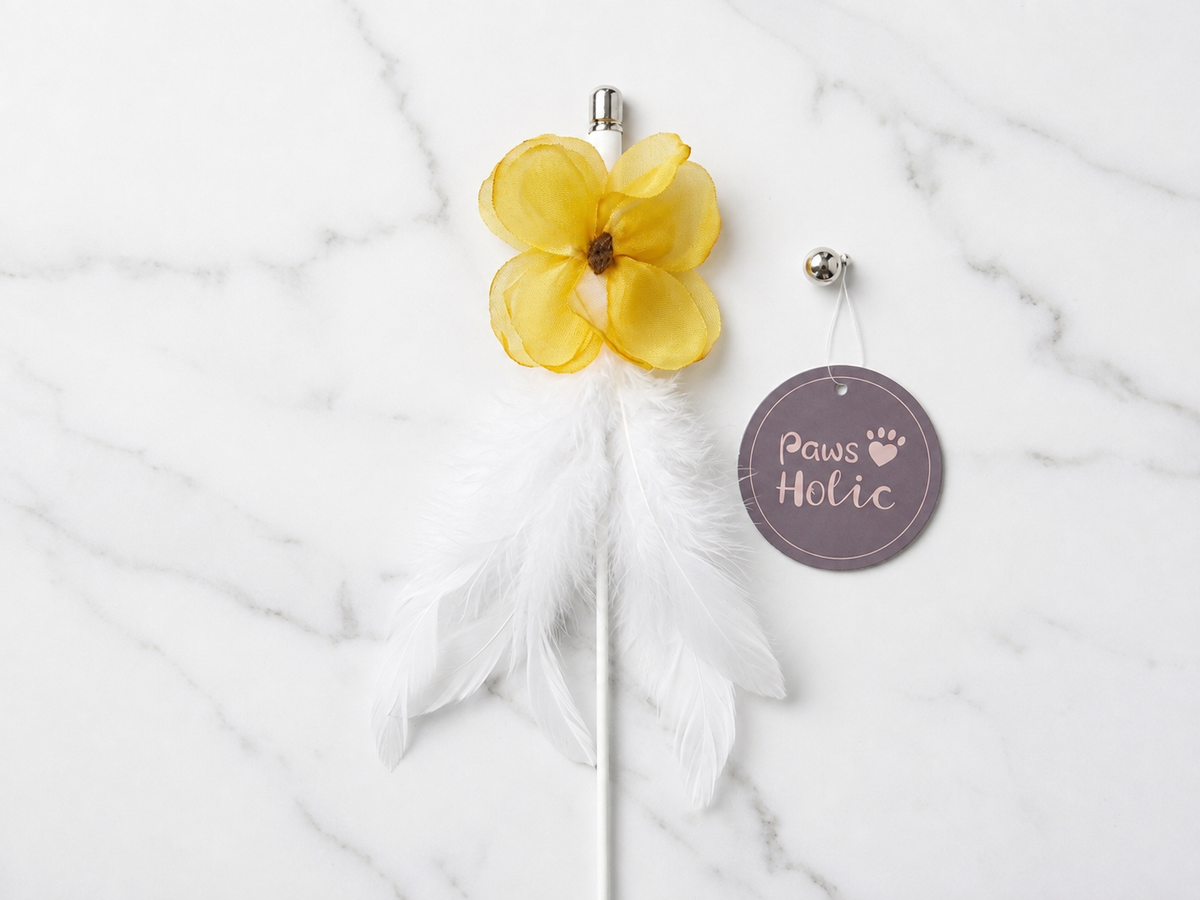 Yellow Feather Butterfly Wand