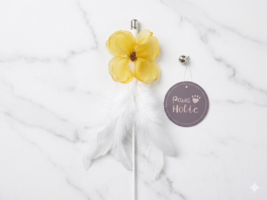 Yellow Feather Butterfly Wand