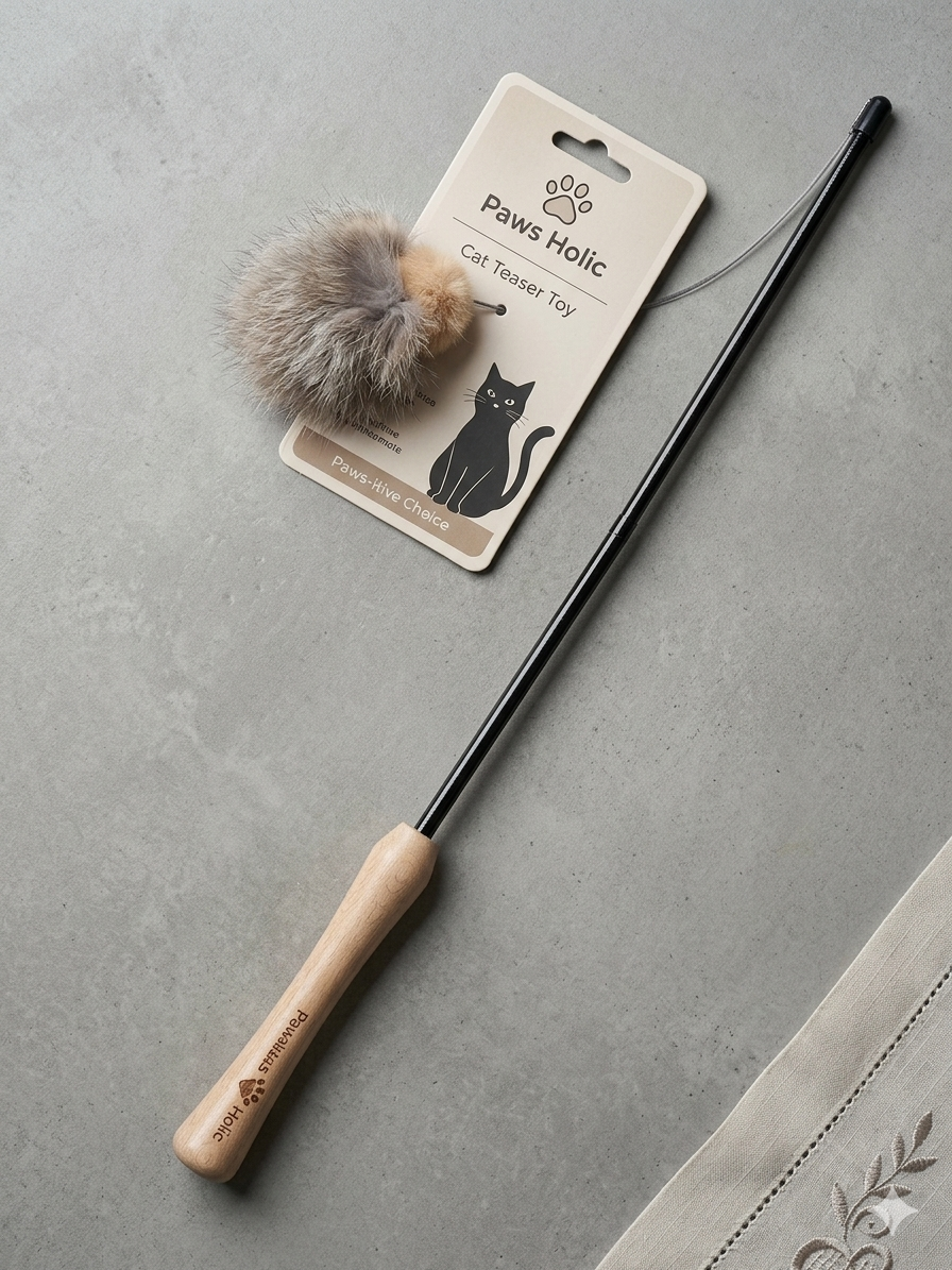 Plush Faux-Fur Cat Wand